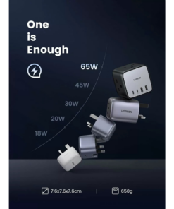 Alternative view of UGREEN CD268 DigiNest Cube Power Strip (3 AC outlets + 65W 2A2C)-UG-90906