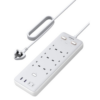 UGREEN S551 Surge Protector Power Strip (6 AC Outlets + 65W 2A2C) UK White 2m 