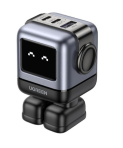 Ugreen CD361 Uno Robot Fast Charger 65W 3-Port GaN UK Grey-UG-25686
