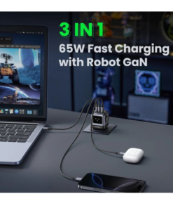 Alternative view of Ugreen CD361 Uno Robot Fast Charger 65W 3-Port GaN UK Grey-UG-25686