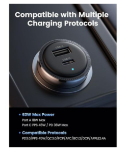 Alternative view of Ugreen EC701 63W Fast Car Charger 2-Port-UG-35023